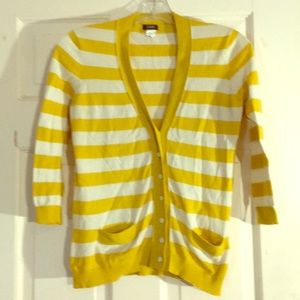 *3 for $15* J Crew Yellow & White Cardigan